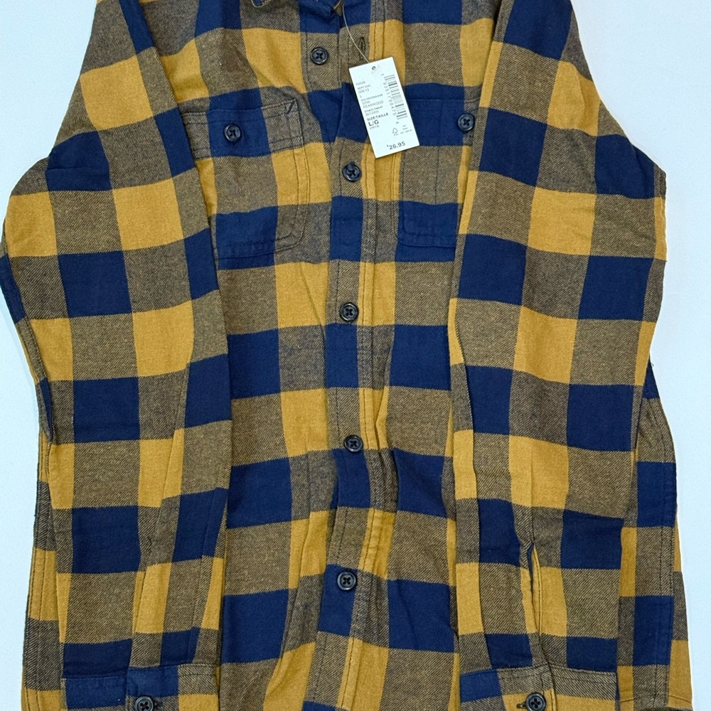 The Children's Place Blue and Brown Plaid Button Down Shirt Boys Size 10/12